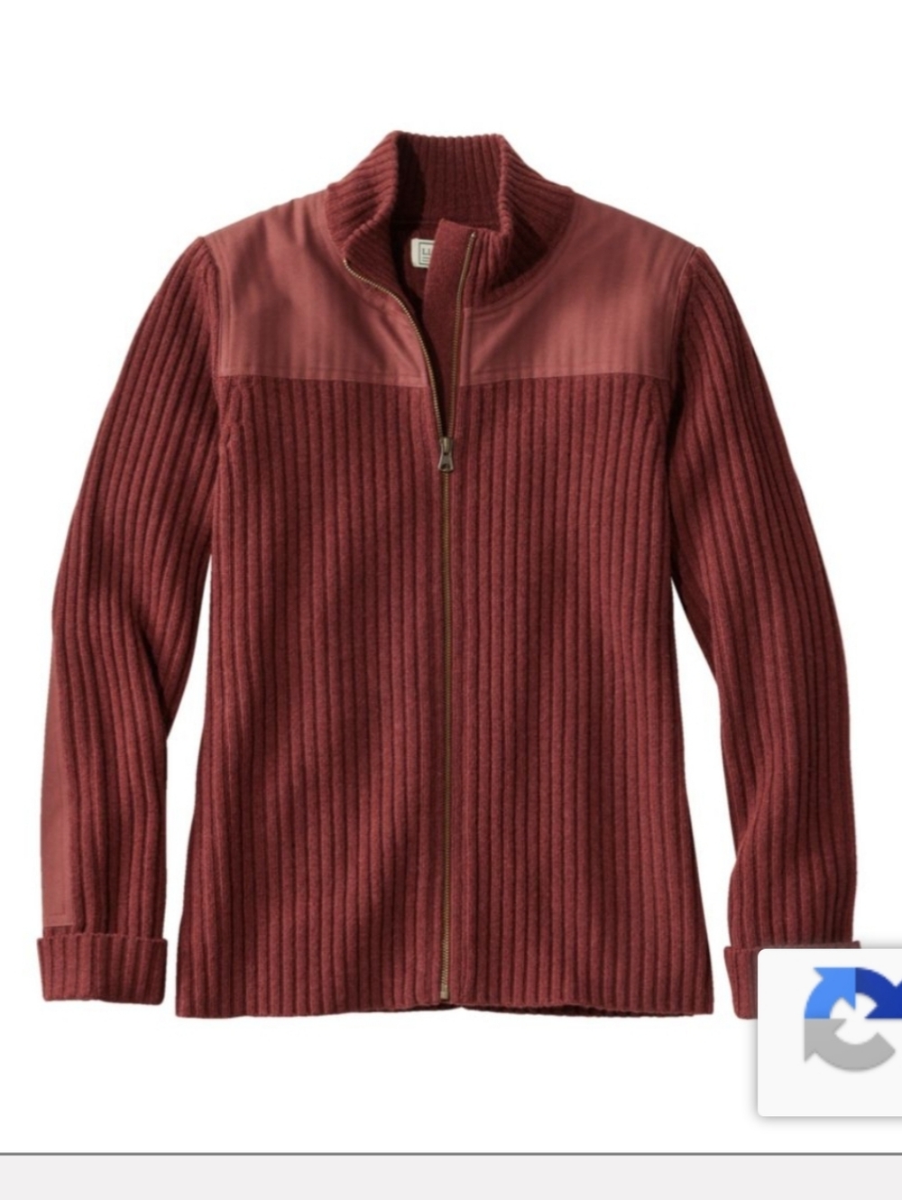 L.L. Bean NWT Women’s Commando Full-Zip Sweater - XS - Currant Red